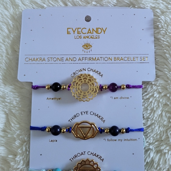 Eye👁️ Candy🍬 Chakra🧘♀️ Stone and Affirmation Bracelet Set - Picture 14 of 16